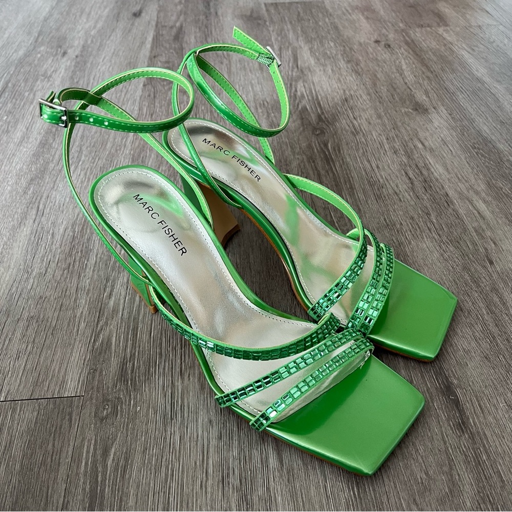 Marc Fisher Green Sandal Heels - Picture 2 of 7